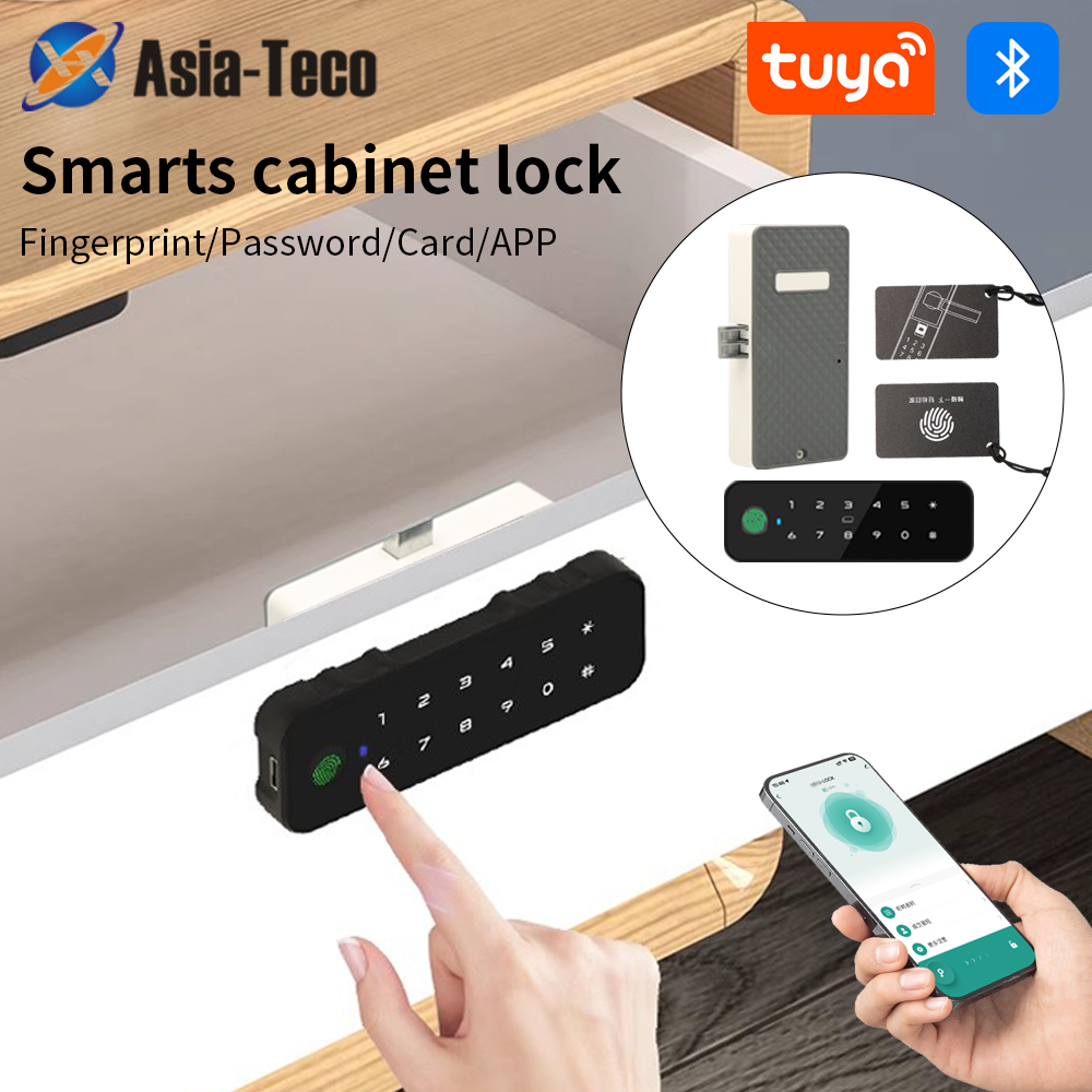 Furniture Hardware Supplies - Tuya Bluetooth スマート木製キャビネット指紋ロックアプリリモコンモニターキーレスカードロック解除ドアロッカー家具引き出し
