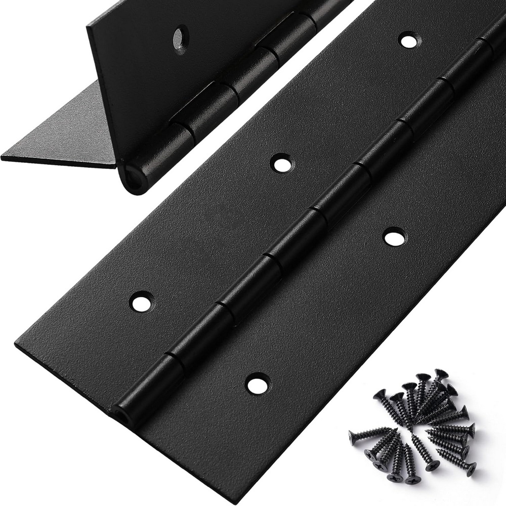 Piano Hinge Continuous - 6インチ-20インチ ブラックピアノヒンジ 高耐久ステンレス鋼304連続ヒンジ キャビネット食器棚家具用 2個 8インチ