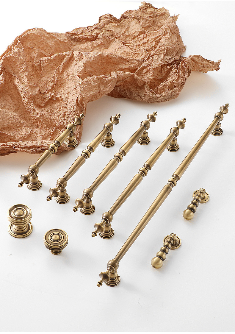 Furniture Hardware Drop Pulls - ソリッドブラスキャビネットドロッププル家具ハードウェアキッチンロングハンドルTバー家庭用ヴィンテージノブとハンドル