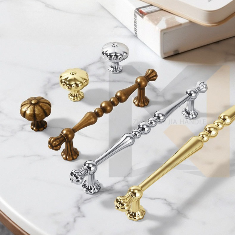 Furniture Hardware High End - ライトラグジュアリーワードローブハンドルハイエンドキャビネットハンドルフレンチパーソナライズド引き出しノブクリエイティブアンティークワインキャビネットハンドル
