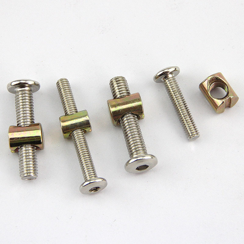 Furniture Hardware Barrel Nut - 20個/ロット 炭素鋼家具用ボルトとナットセット バレルナット付き ダボナットコネクター ファスナー ホームハードウェア修理ツール