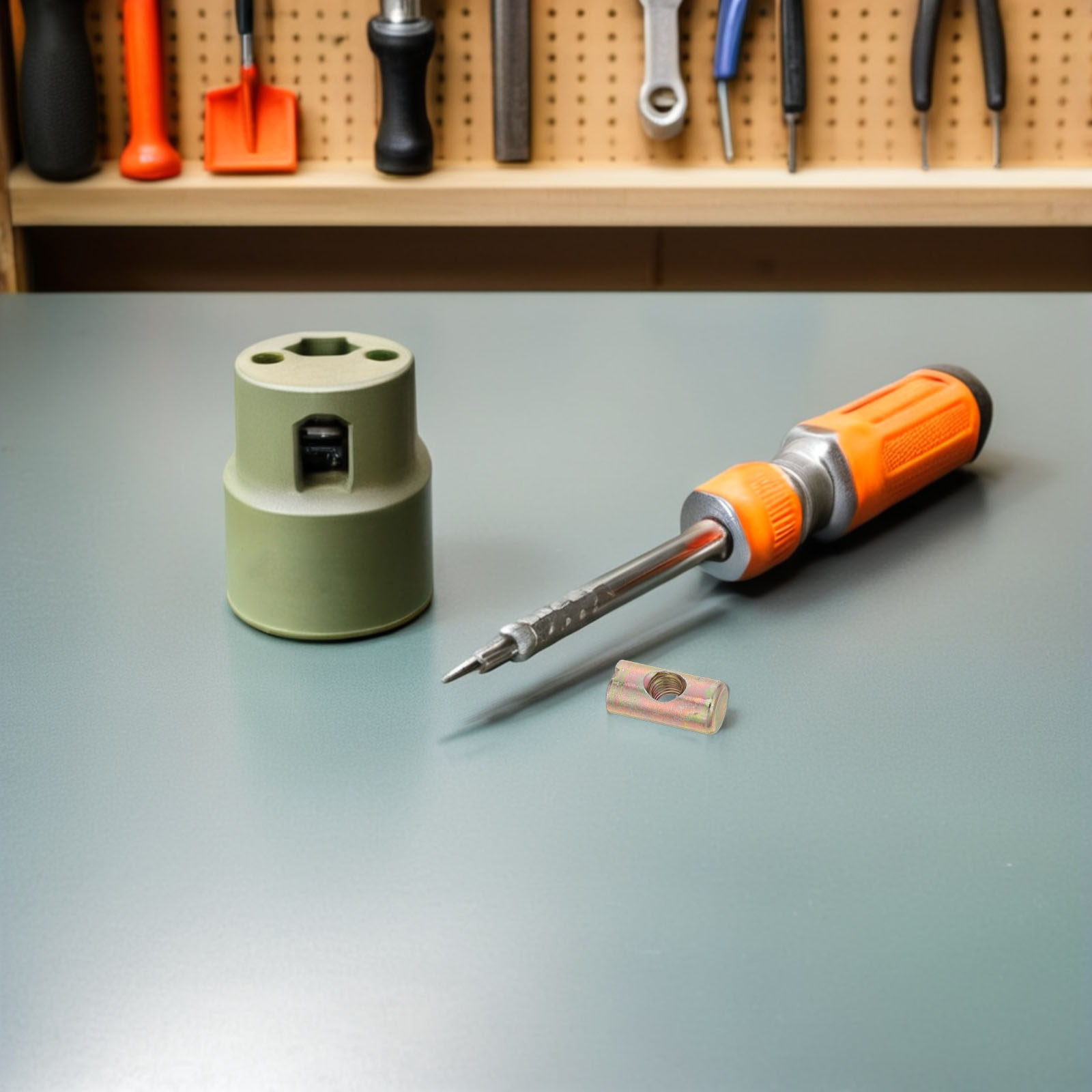 Furniture Hardware Barrel Nut - 100個入り家具組立用ナット、クロスダボ、バレルコネクター、ネジ式インサートナット、金具キット、ベッドフレーム、椅子修理用アクセサリー