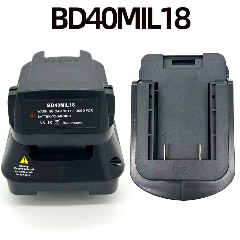 Black+Decker Tool Cordless - BD40MIL18電動工具バッテリーアダプターは、ブラック＆デッカー40Vリチウムイオンバッテリーとミルウォーキー18Vコードレス電動工具に対応しています。