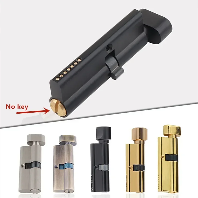 Furniture Hardware Supplies - 屋内無垢材ドア真鍮キーレスロックコア浴室ドアハンドルロックシリンダーキッチンハードウェア家具アクセサリー