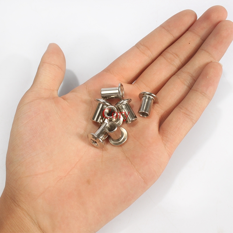 Furniture Hardware Barrel Nut - 10 個 6 ミリメートルバレルナットフラットヘッドクロスソケットスリーブ家具ハードウェア T タイププレートナット家具固定