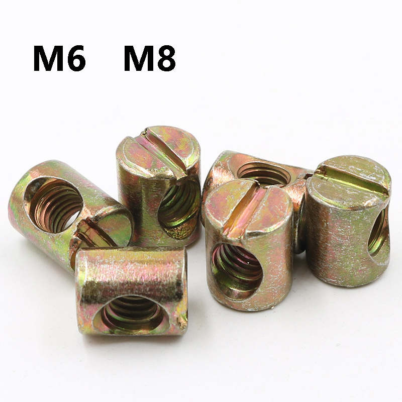 カラー亜鉛メッキ炭素鋼スロット付きクロスダウルバレルナットM - Furniture Hardware Barrel Nut のレビューと価格