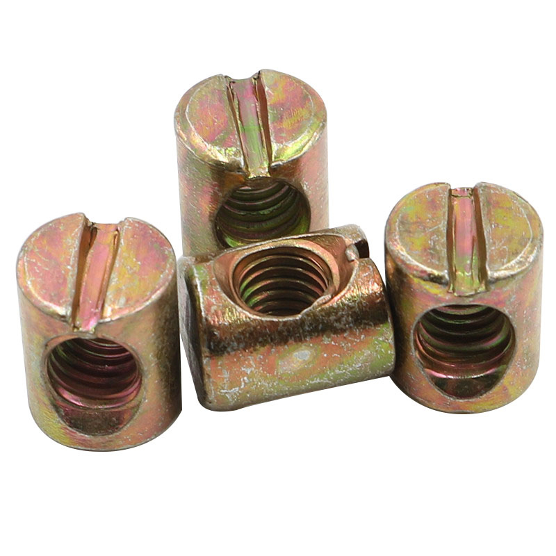 カラー亜鉛メッキ炭素鋼スロット付きクロスダウルバレルナットM - Furniture Hardware Barrel Nut のレビューと価格