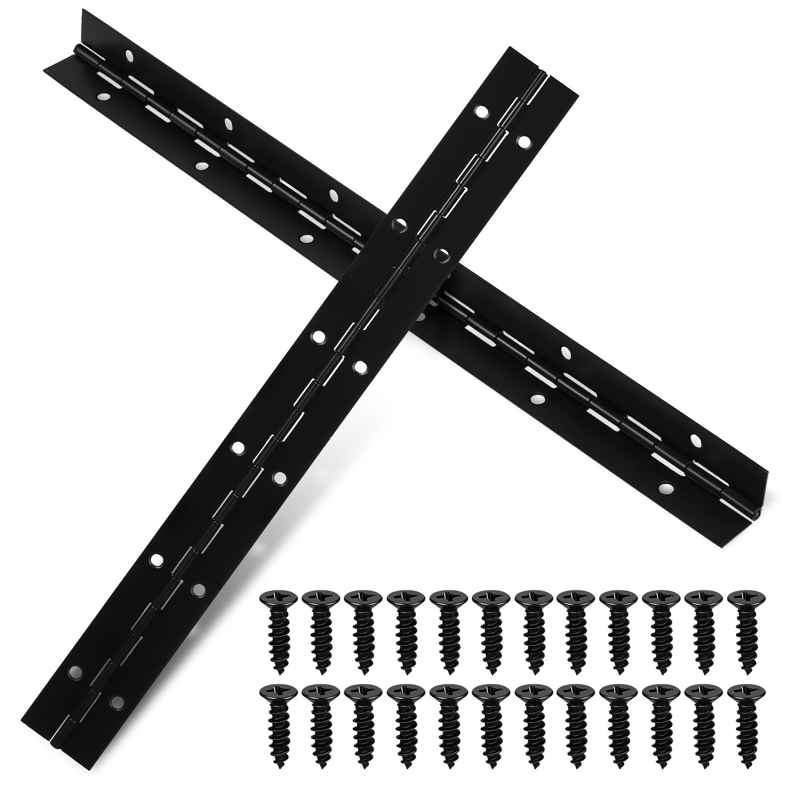 2個入り黒色鉄製ピアノヒンジ、頑丈で耐摩耗性のある連続金属ヒ - Piano Hinge Continuous のレビューと価格
