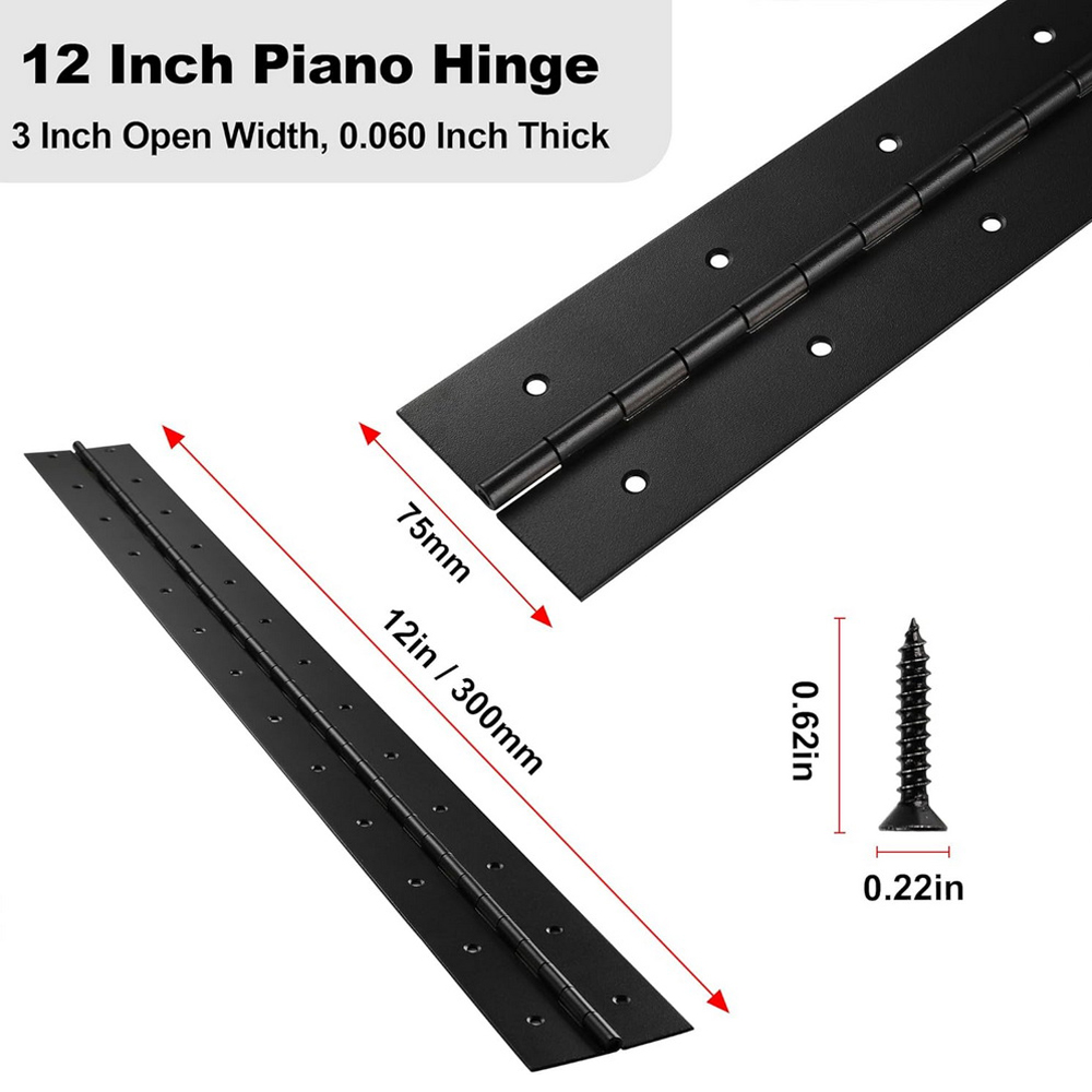 6インチ-20インチ ブラックピアノヒンジ 高耐久ステンレス - Piano Hinge Continuous のレビューと価格