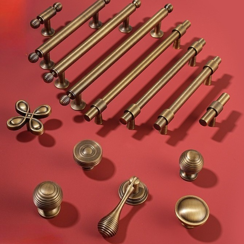 ハイエンド固体真鍮キャビネットハンドルアンティークブロンズカ - Furniture Hardware High End のレビューと価格