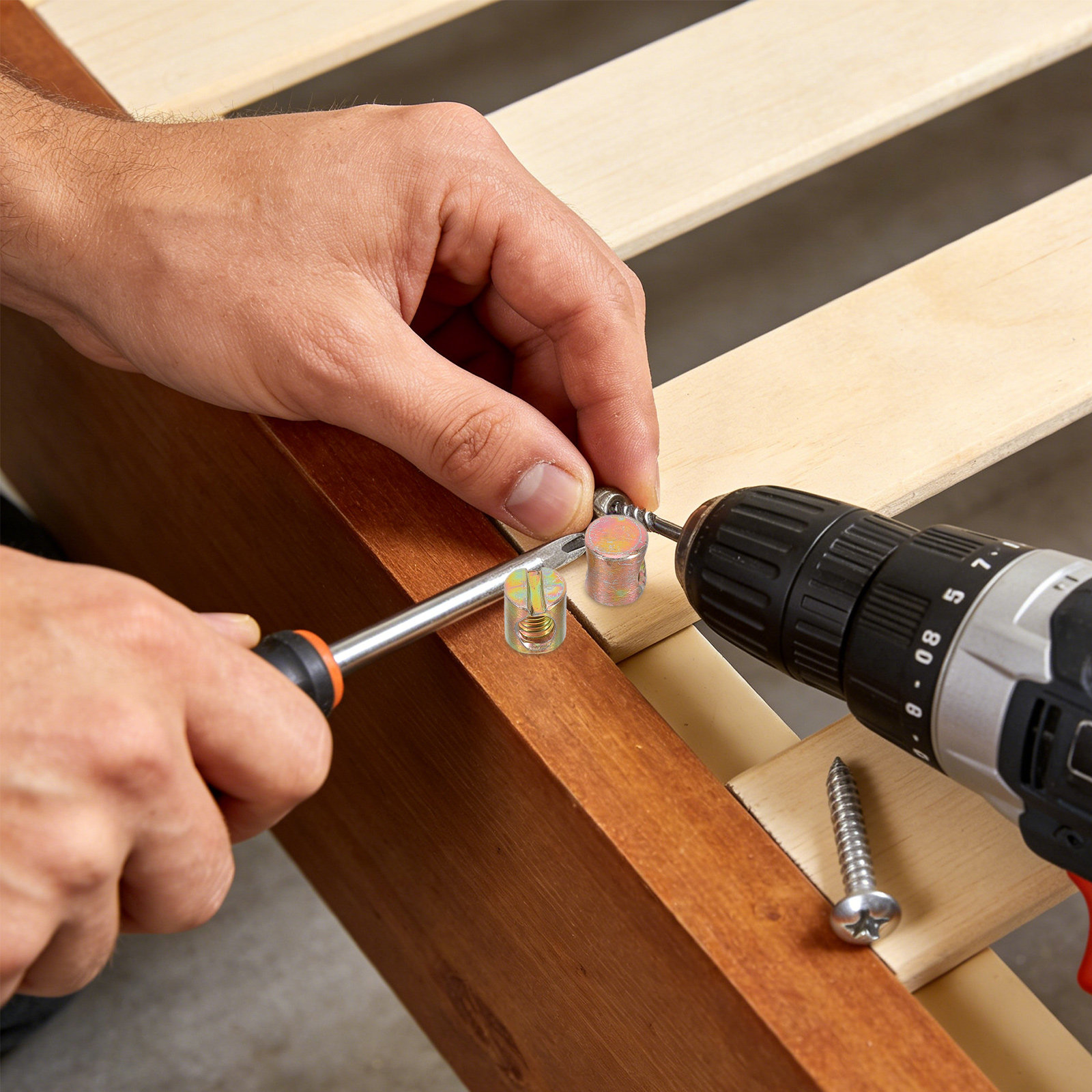 100個入り家具ナットM6炭素鋼スロット付きバレルナット家具 - Furniture Hardware Barrel Nut のレビューと価格