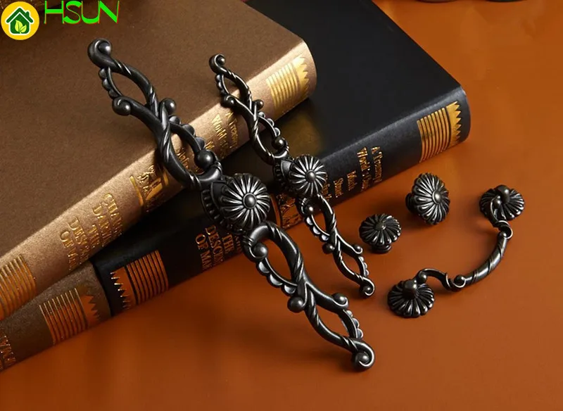 2個 レトロメタルドレッサープルハンドル ブラックキャビネッ - Furniture Hardware Drop Pulls のレビューと価格