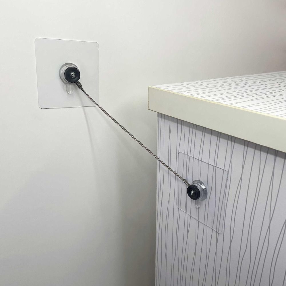 6パック転倒防止家具ストラップステンレス鋼粘着式家具アンカー - Furniture Hardware Supplies のレビューと価格
