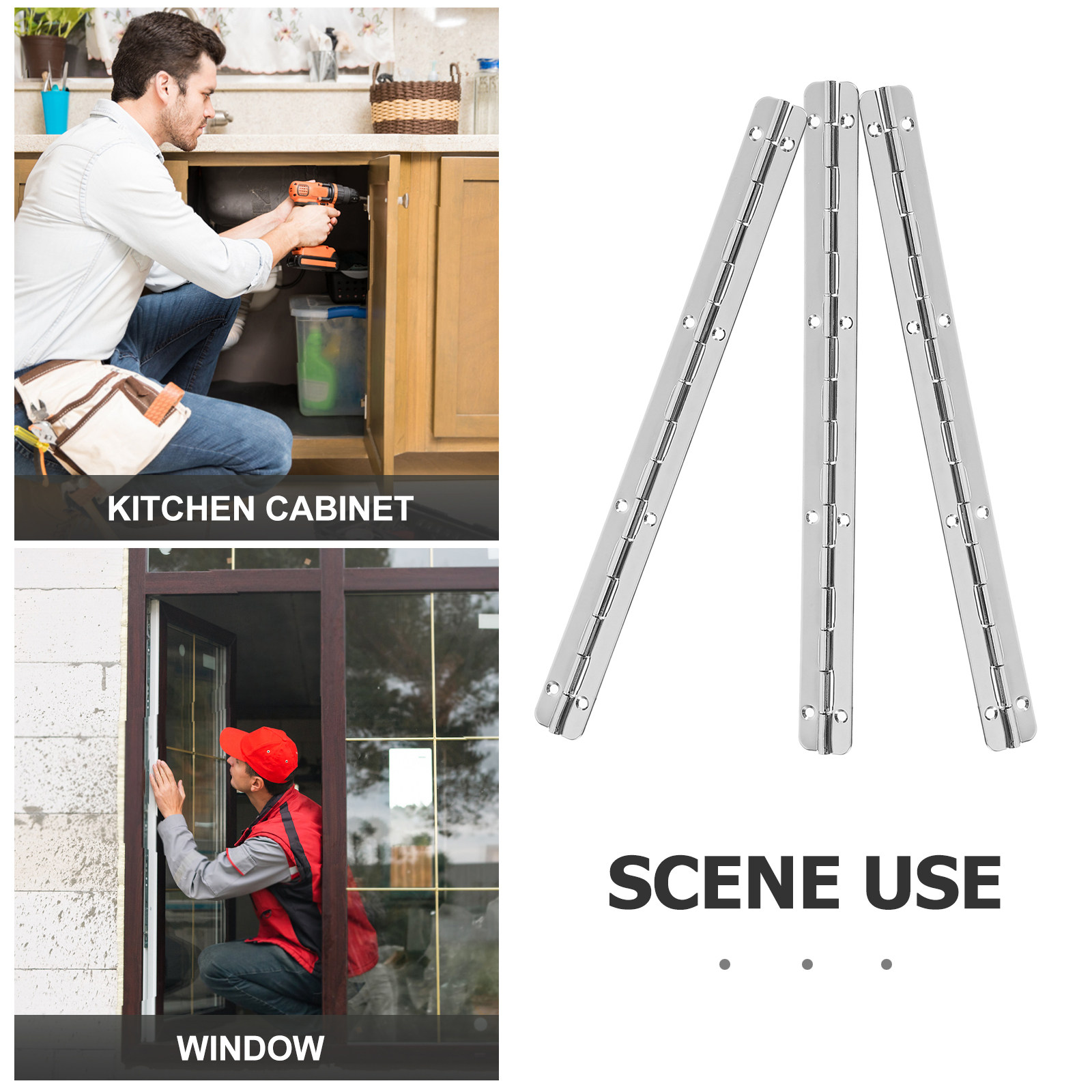 3個入り強力鉄製ピアノヒンジ、家具の蓋、ジュエリーボックス、 - Piano Hinge Continuous のレビューと価格