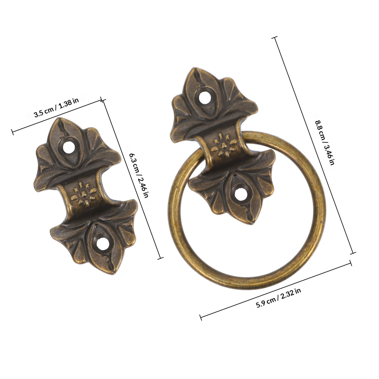 2個セット レトロ ドロップリング キャビネットプル ヴィン - Furniture Hardware Drop Pulls のレビューと価格