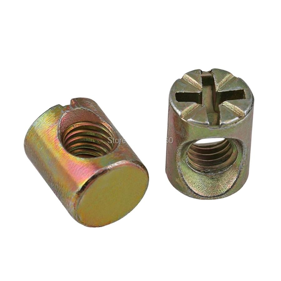 100個入り カラー亜鉛メッキ スロット付きクロスバレルダボ - Furniture Hardware Barrel Nut のレビューと価格
