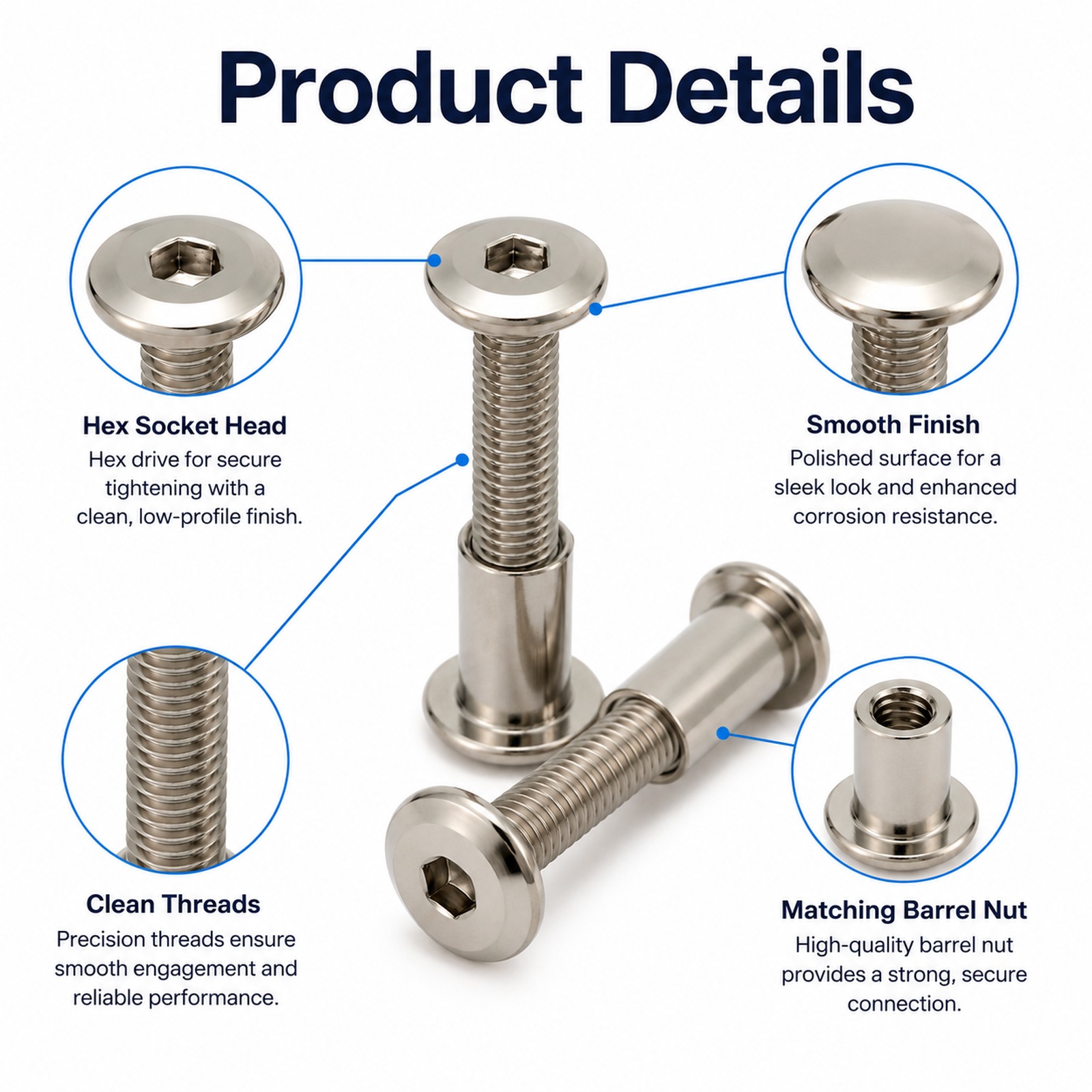 5-20個入り M6 炭素鋼家具コネクターボルト＆ナット、六 - Furniture Hardware Barrel Nut のレビューと価格