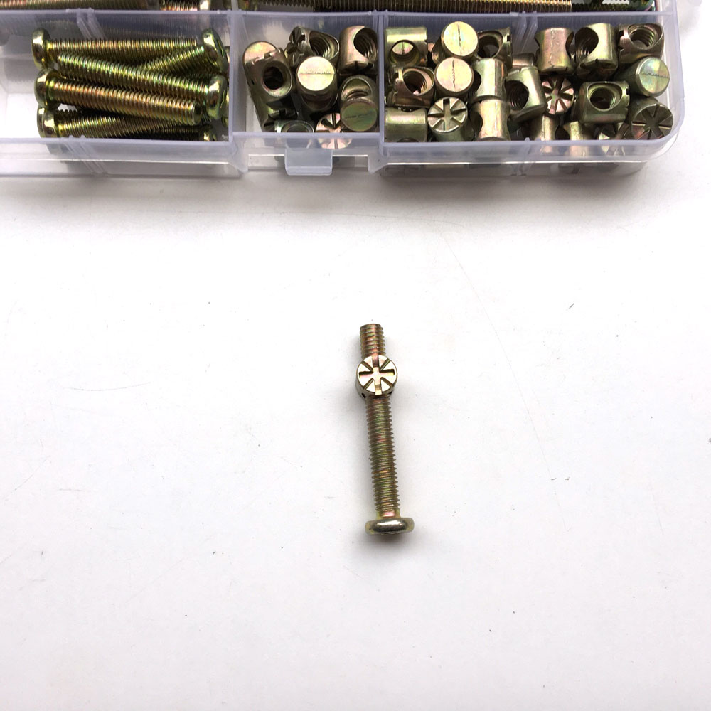 六角ボタンソケットフラットヘッド家具ボルト、ナットネジ、ベッ - Furniture Hardware Barrel Nut のレビューと価格