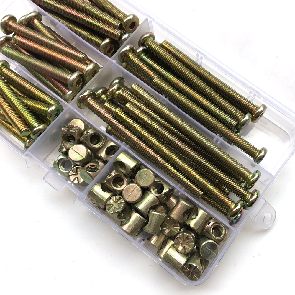 六角ボタンソケットフラットヘッド家具ボルト、ナットネジ、ベッ - Furniture Hardware Barrel Nut のレビューと価格