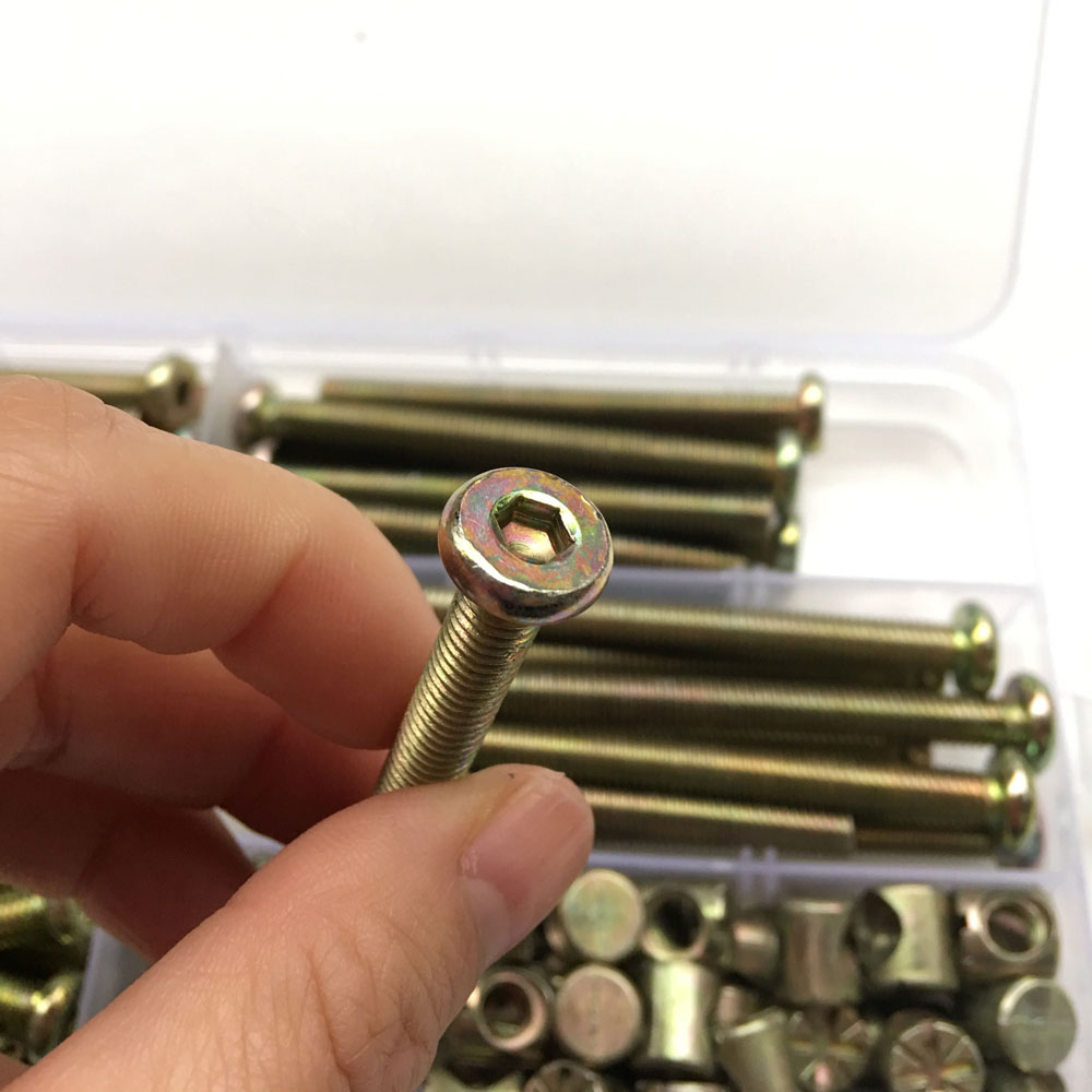 六角ボタンソケットフラットヘッド家具ボルト、ナットネジ、ベッ - Furniture Hardware Barrel Nut のレビューと価格