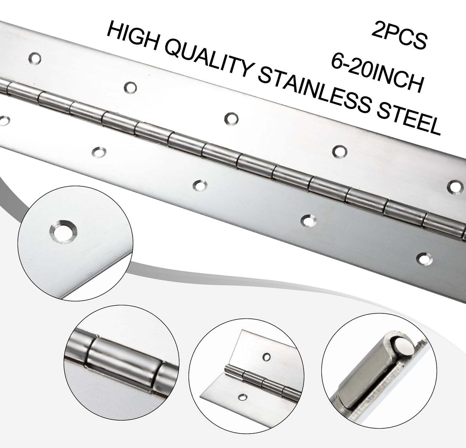 6インチ～20インチ ピアノヒンジ 高耐久ステンレス鋼304 - Piano Hinge Continuous のレビューと価格